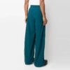 Off-White Men’ s FW22 Solid Color Elastic Waistband Straight-Leg Casual Pants/Trousers Loose Fit Blue