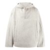 Off-White Men’ s FW22 Solid Color Half Zipper Hooded Wool Sweater Gray