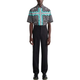 Off-White Men’ s FW22 Solid Color High Waist Straight Casual Pants/Trousers Version Black
