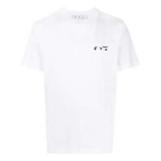 Off-White Men’ s FW22 Solid Color Logo Alphabet Printing Round Neck Short Sleeve White T-Shirt