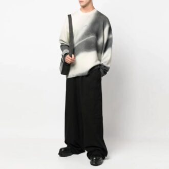 Off-White Men’ s FW22 Solid Color Logo Embroidered Casual Pants/Trousers Loose Fit Black