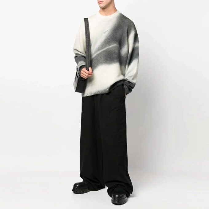 Off-White Men’ s FW22 Solid Color Logo Embroidered Casual Pants/Trousers Loose Fit Black