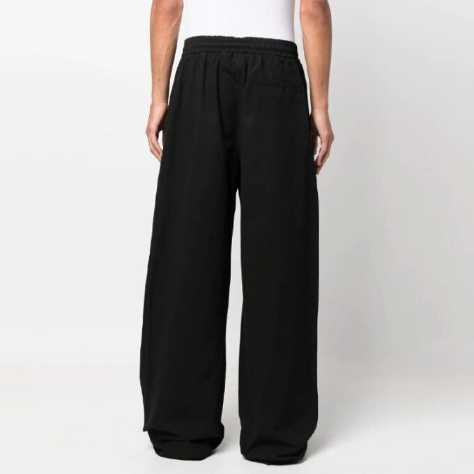 Off-White Men’ s FW22 Solid Color Logo Embroidered Casual Pants/Trousers Loose Fit Black