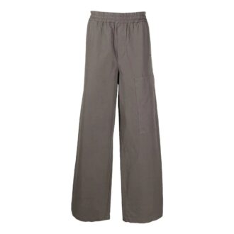 Off-White Men’ s FW22 Solid Color Logo Embroidered Casual Pants/Trousers Loose Fit Gray