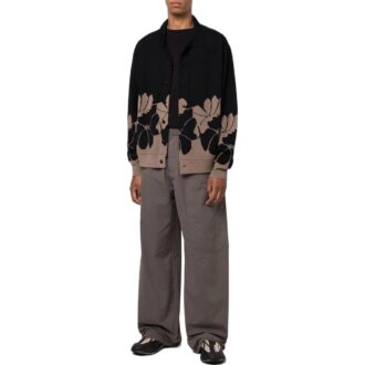 Off-White Men’ s FW22 Solid Color Logo Embroidered Casual Pants/Trousers Loose Fit Gray