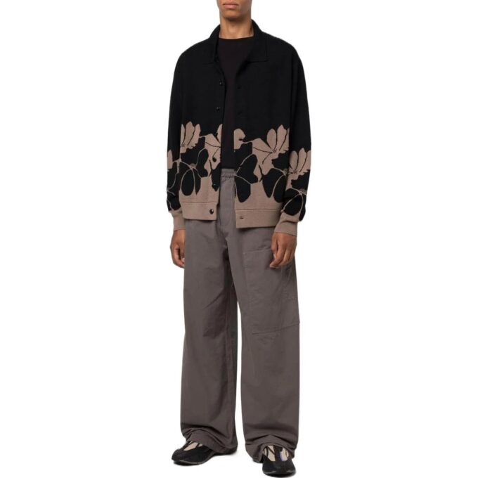 Off-White Men’ s FW22 Solid Color Logo Embroidered Casual Pants/Trousers Loose Fit Gray