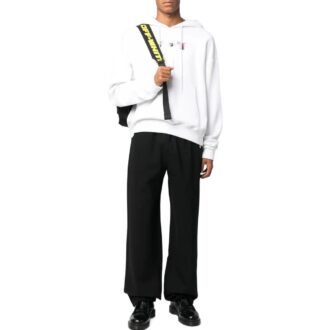 Off-White Men’ s FW22 Solid Color Logo Embroidered Straight Sports Pants/Trousers/Joggers Loose Fit Black