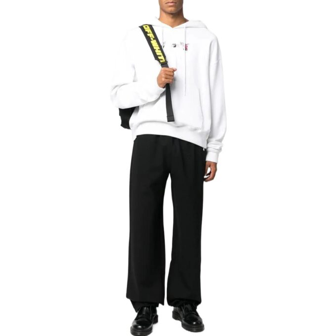 Off-White Men’ s FW22 Solid Color Logo Embroidered Straight Sports Pants/Trousers/Joggers Loose Fit Black