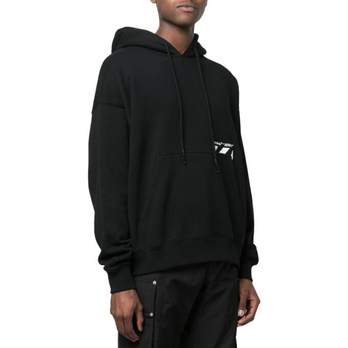 Off-White Men’ s FW22 Solid Color Logo Printing Drawstring Autumn Black