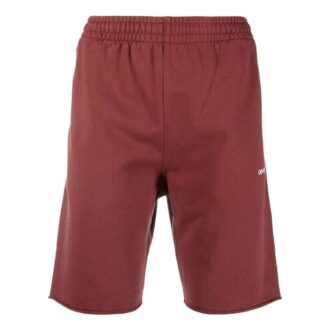 Off-White Men’ s FW22 Solid Color Logo Printing Sports Shorts Ordinary Version Red