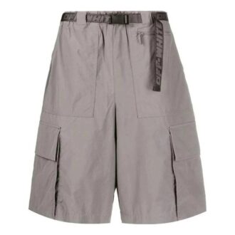 Off-White Men’ s FW22 Solid Color Multiple Pockets Belt Casual Shorts Gray