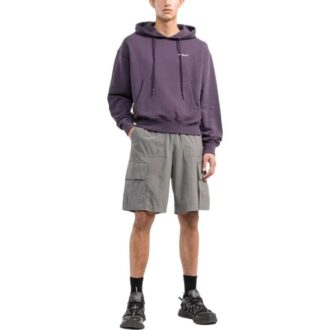 Off-White Men’ s FW22 Solid Color Multiple Pockets Belt Casual Shorts Gray