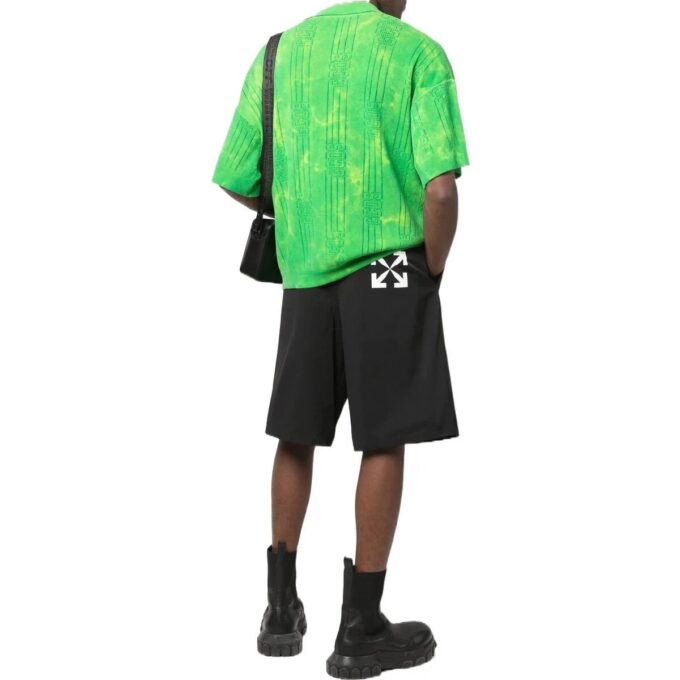 Off-White Men’ s FW22 Solid Color Pattern Printing Straight Shorts Black