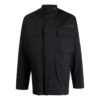 Off-White Men’ s FW22 Solid Color Pocket Zipper Back Printing Black Jacket