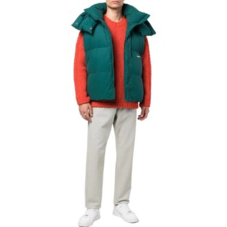 Off-White Men’ s FW22 Solid Color Round Neck Logo Embroidered Long Sleeves Wool Sweater Loose Fit Orange