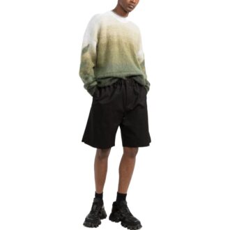 Off-White Men’ s FW22 Solid Color Straight Casual Shorts Loose Fit Black