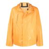 Off-White Men’ s FW22 Solid Color Straight Zipper Hooded Jacket Version Orange Yellow