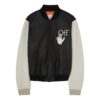 Off-White Men’ s FW22 Splicing Alphabet Logo Printing Long Sleeves Version Black Jacket