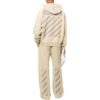 Off-White Men’ s FW22 Stripe Printing Drawstring Straight-Leg Casual Pants/Trousers Beige