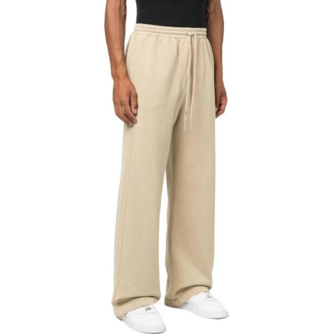 Off-White Men’ s FW22 Stripe Printing Drawstring Straight-Leg Casual Pants/Trousers Beige