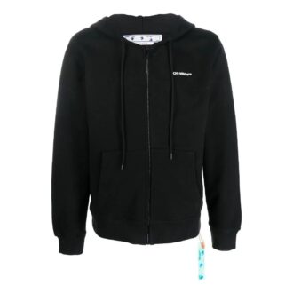 Off-White Men’ s FW22 Twill Logo Printing Zipper Loose Fit Black