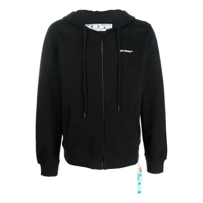 Off-White Men’ s FW22 Twill Logo Printing Zipper Loose Fit Black