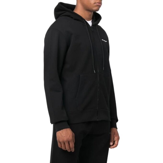 Off-White Men’ s FW22 Twill Logo Printing Zipper Loose Fit Black