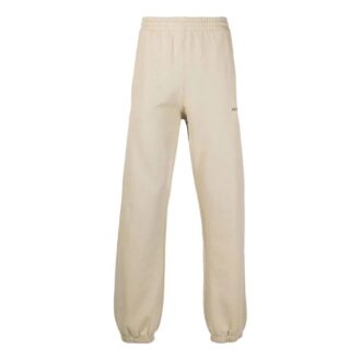 Off-White Men’ s FW22 Twill Printing Bundle Feet Sports Pants/Trousers/Joggers Loose Fit Beige