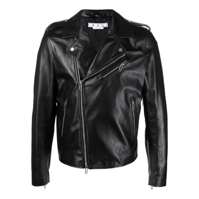 Off-White Men’ s FW22 Twill Printing Zipper Jacket Black