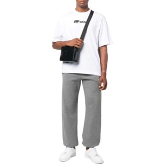Off-White Men’ s FW22 Wave Diag Logo Stripe Bundle Feet Sports Pants/Trousers/Joggers Gray