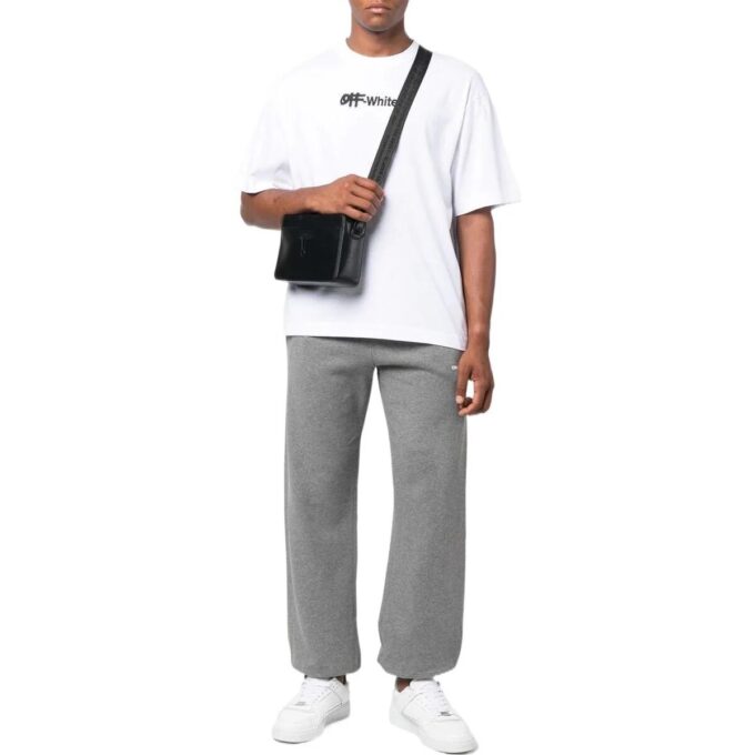 Off-White Men’ s FW22 Wave Diag Logo Stripe Bundle Feet Sports Pants/Trousers/Joggers Gray