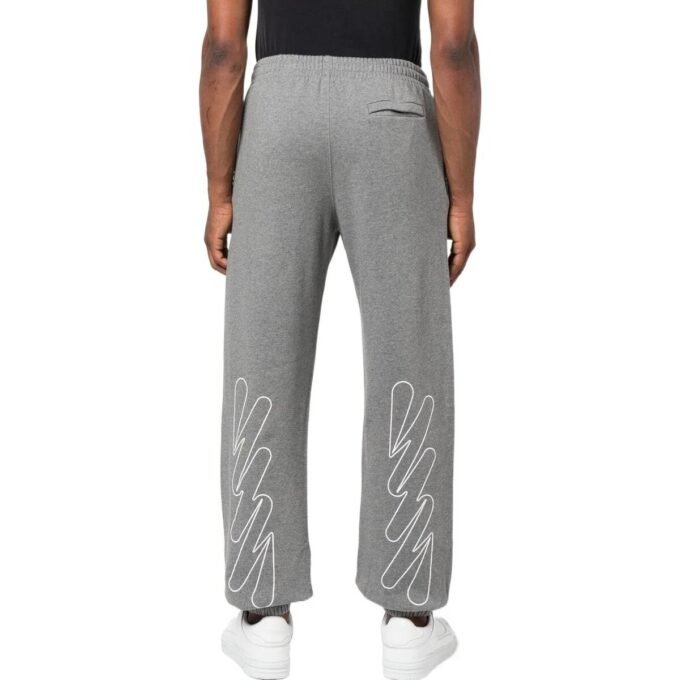Off-White Men’ s FW22 Wave Diag Logo Stripe Bundle Feet Sports Pants/Trousers/Joggers Gray