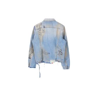 Off-White Men’ s Graffiti Denim Blue Jacket