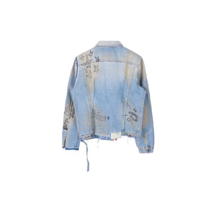 Off-White Men’ s Graffiti Denim Blue Jacket