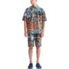 Off-White Men’ s Graffiti Printing Logo Pattern Short Sleeve Multicolor Shirt