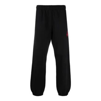 Off-White Men’ s Hands Off Red Arrow Sports Pants/Trousers/Joggers Loose Fit Black
