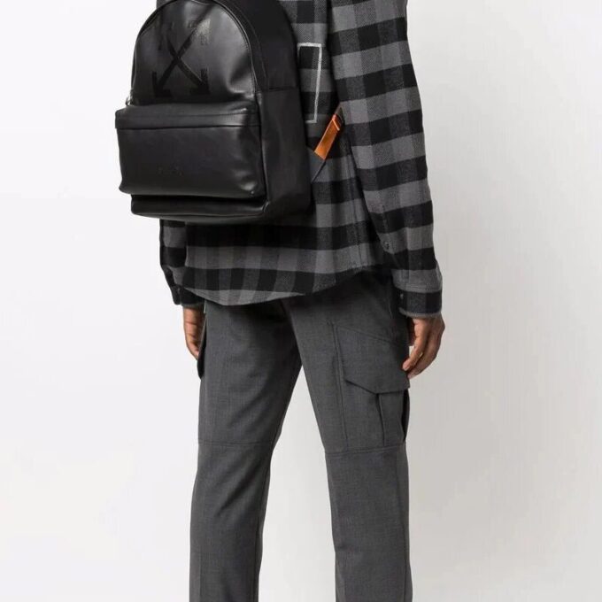 Off-White Men’ s Leather Black Backpack