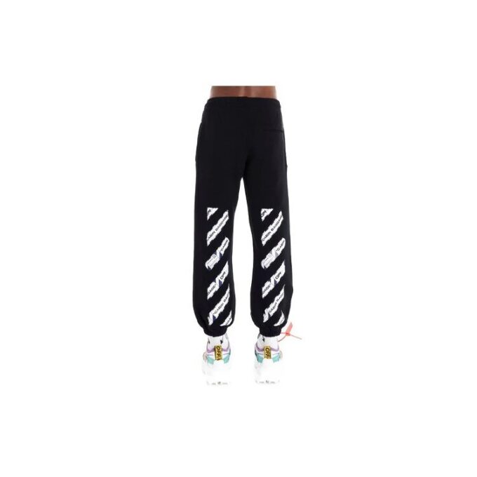 Off-White Men’ s Logo Pattern Printing Bundle Feet Sports Pants/Trousers/Joggers Black