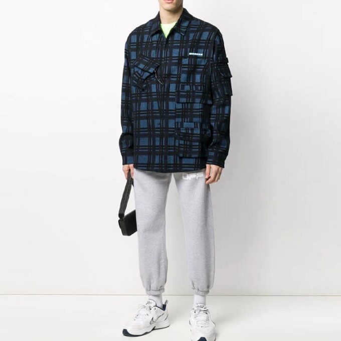 Off-White Men’ s Logo Printing Bundle Feet Sports Pants/Trousers/Joggers Light Grey