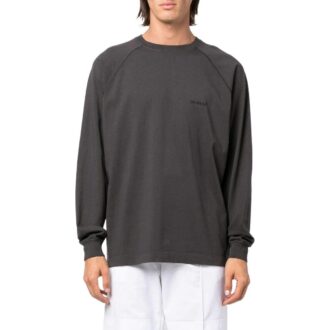 Off-White Men’ s Logo Printing Pattern Round Neck Pullover Long Sleeves Gray