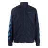 Off-White Men’ s Logo Printing Pattern Zipper Stand Collar Jacket Black