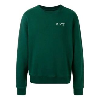 Off-White Men’ s Logo Printing Pullover Green