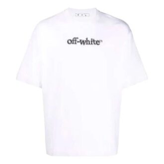 Off-White Men’ s Logo Printing Pullover Short Sleeve Loose Fit White T-Shirt