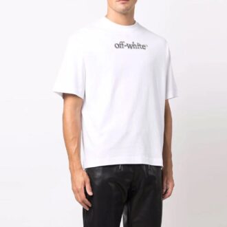 Off-White Men’ s Logo Printing Pullover Short Sleeve Loose Fit White T-Shirt
