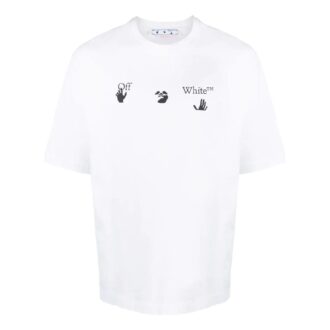 Off-White Men’ s Logo Printing Round Neck Short Sleeve White T-Shirt