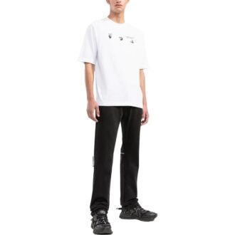 Off-White Men’ s Logo Printing Round Neck Short Sleeve White T-Shirt
