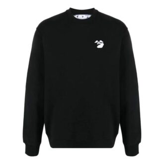 Off-White Men’ s Logo Printing Round Neck Sports Loose Fit Black