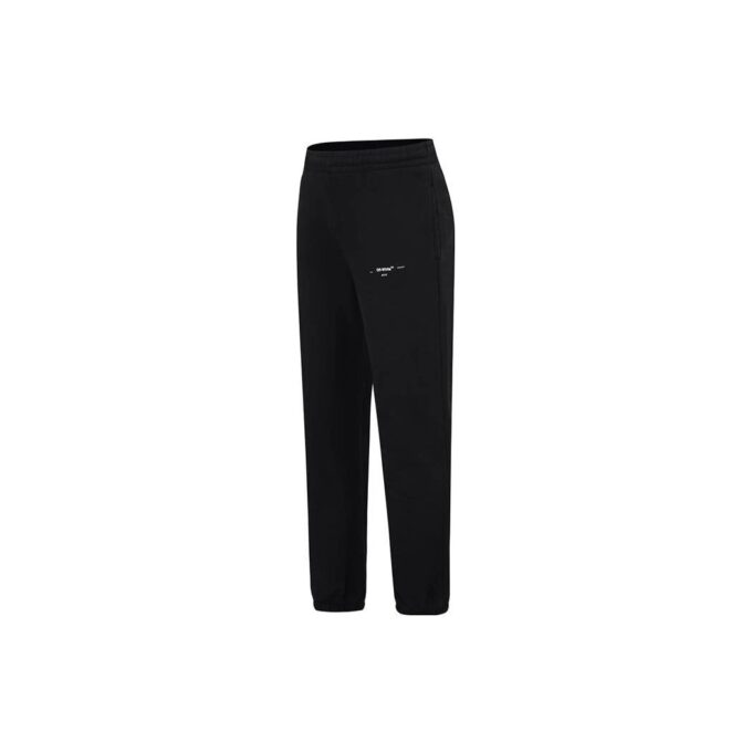 Off-White Men’ s Logo Printing Solid Color Casual Long Pants/Trousers Black
