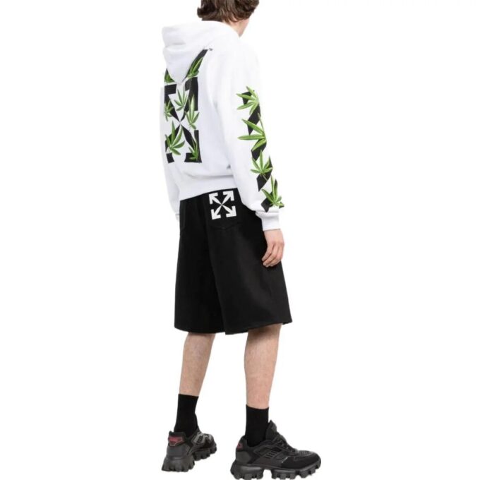 Off-White Men’ s Logo Printing Solid Color Long Sleeves White