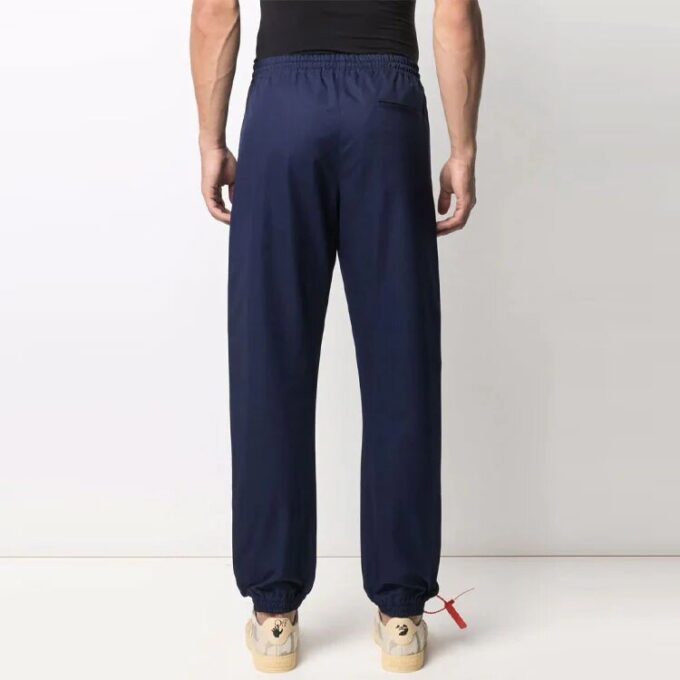 Off-White Men’ s Logo Solid Color Casual Long Pants/Trousers Loose Fit Blue